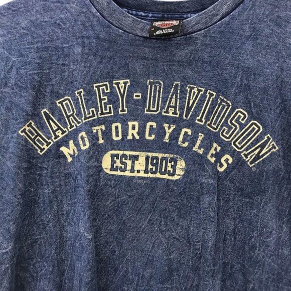 Harley Davidson Manatee River Bradenton FL M Blue Tshirt Short Sleeve Crew Neck - Picture 1 of 9